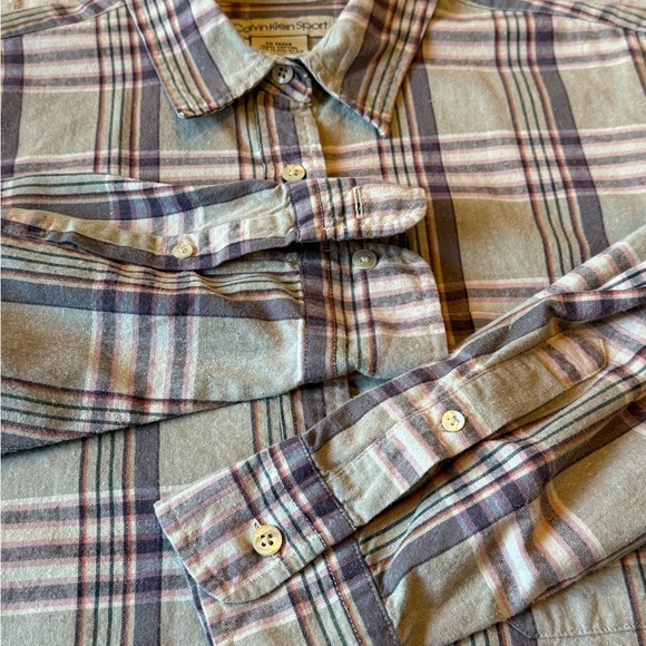 Y2K Calvin Klein Plaid Button-Down - Picture 10 of 13